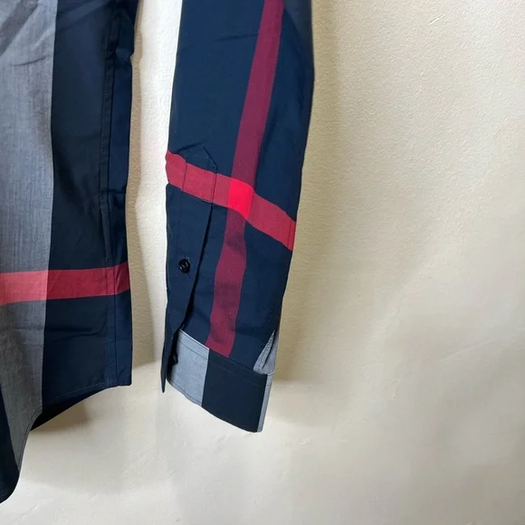 BURBERRY Check Stretch Poplin Shirt Size M